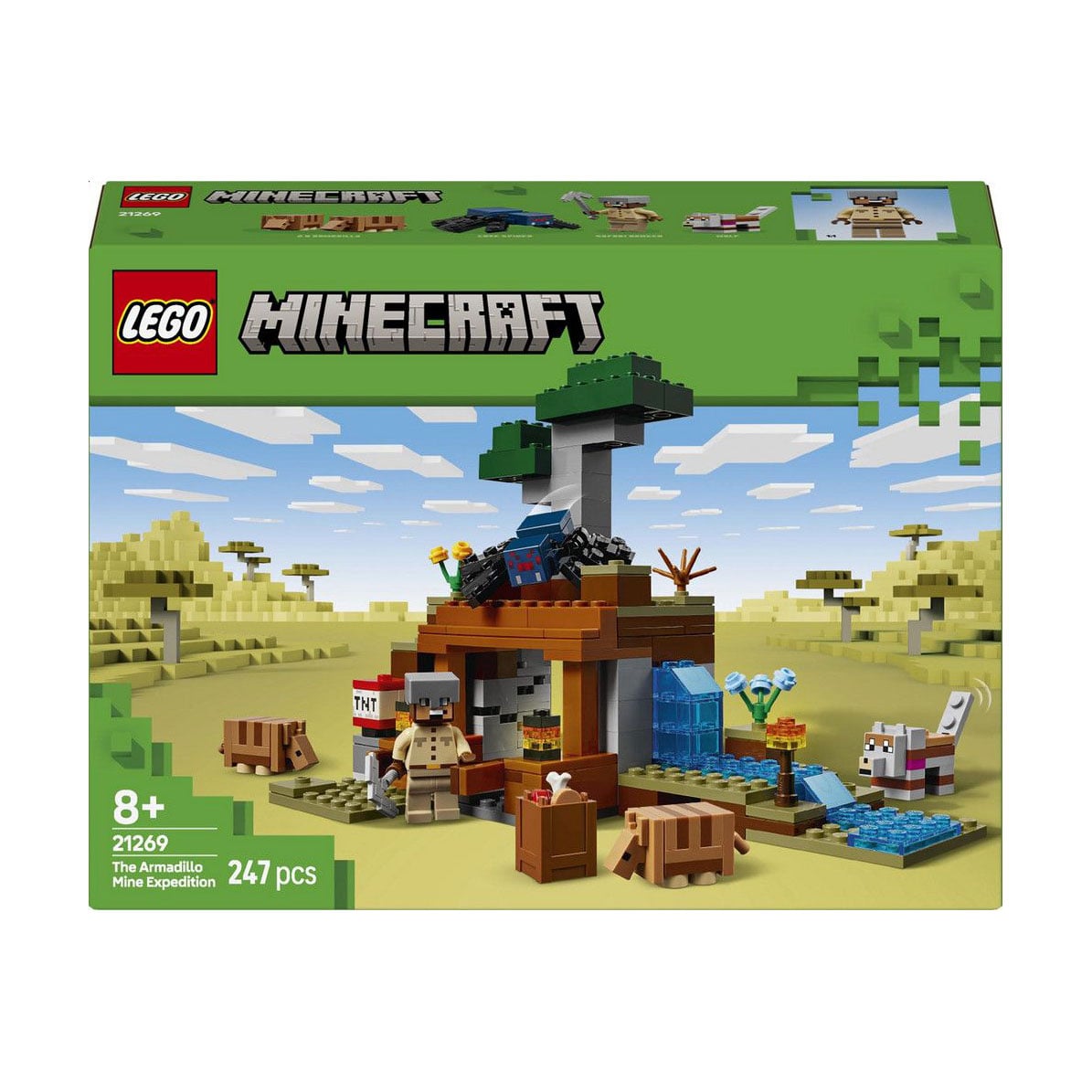 Конструктор LEGO Minecraft Шахтна експедиція "Броненосець", 247 деталей, від 8 років (21269)